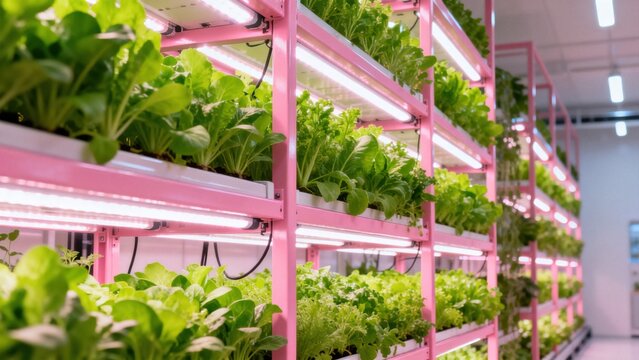 Indoor vertical farming with leafy greens