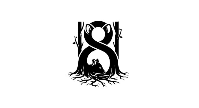 Infinity symbol formed by intertwined tree roots.