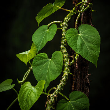Giloy / Guduchi  dark background vibrant color