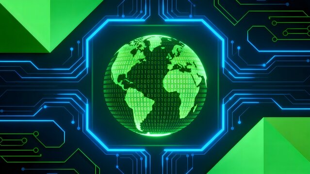 Globe with digital circuit design