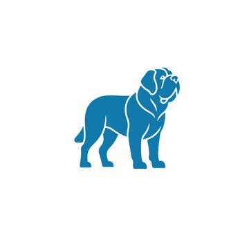 Saint bernard logo design vector icon silhouette illustration.