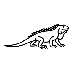 Obraz premium Minimal Iguana Side Profile Lizard Icon