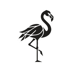 Obraz premium Minimalist flamingo silhouette graphic icon with flamingo silhouette wildlife