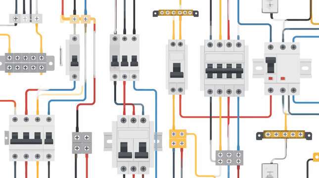 Electrical circuit breaker panel and wiring system for power distribution and safety protection