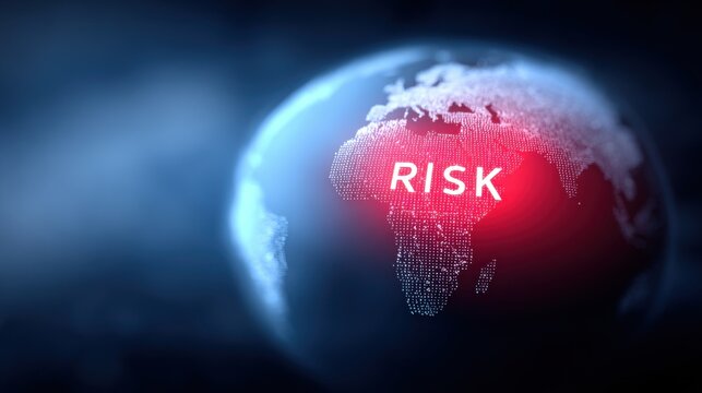 Global Risk Concept Illustrated with Glowing Earth and Highlighted Danger Zone
