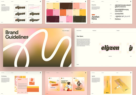 Yoga And Fitness Brand Guidelines Presentation Layout