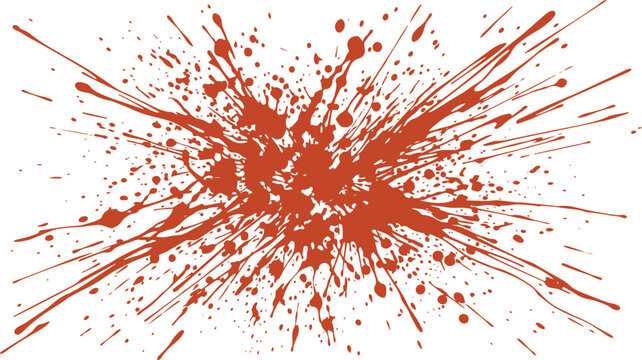 Dynamic red paint splatter vector, explosive ink splash, abstract grunge texture, vibrant liquid burst for graphic design, art, and backgrounds