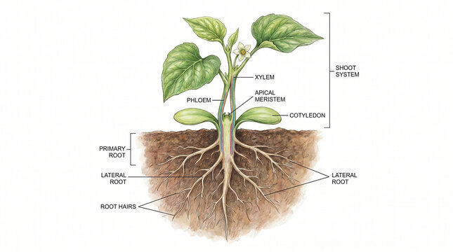 Plant Anatomy Diagram Root Shoot System Biology.