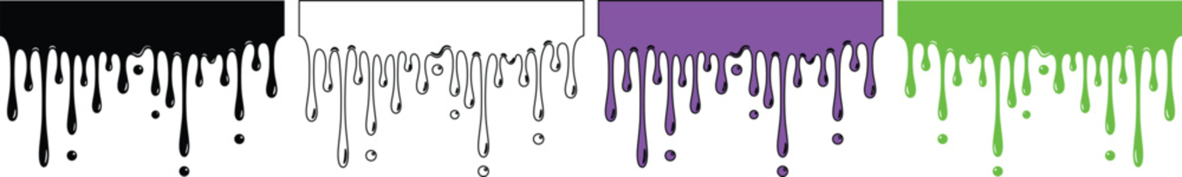 Asexual Pride Flag Drips, a vibrant vector illustration of black, gray, white, and purple paint dripping, perfect for LGBTQ+ community designs, protest art, and inclusive graphic resources.