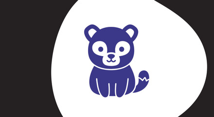 Cute blue lemur character sitting and smiling © oky