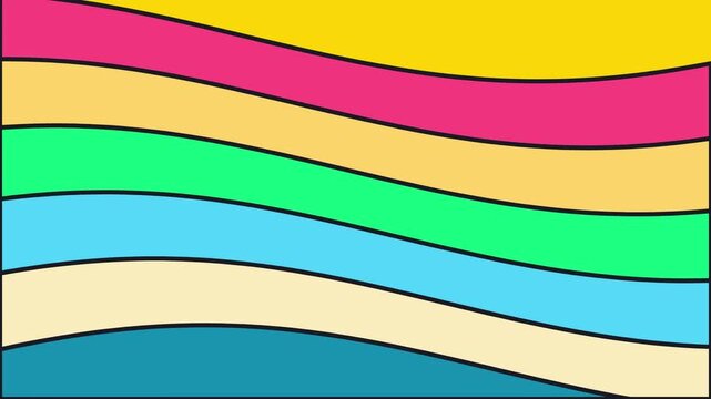 Groovy 70s Retro Wavy Vector Background | Bold Pop Art Liquid Motion Loop