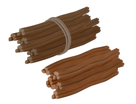Dry wood sticks bundle cartoon vector asset for 2d animation