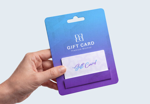 Hand Holding Gift Card Mockup