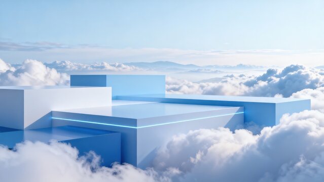 Blue geometric structures in clouds