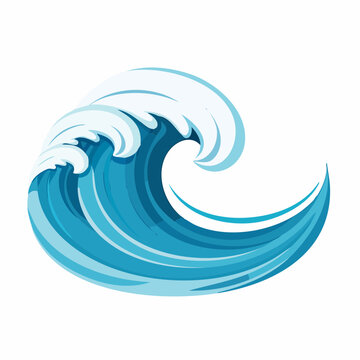 Stylized Blue Ocean Wave Illustration