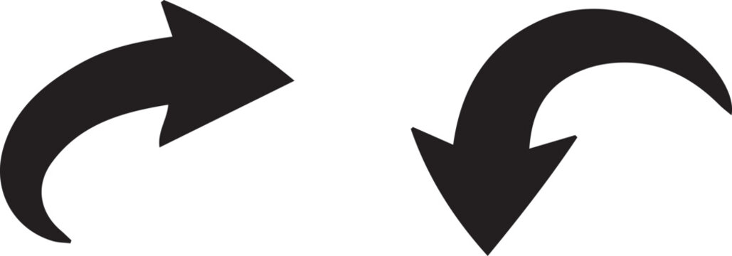 Modern circular arrow icons showing forward and backward actions Vector