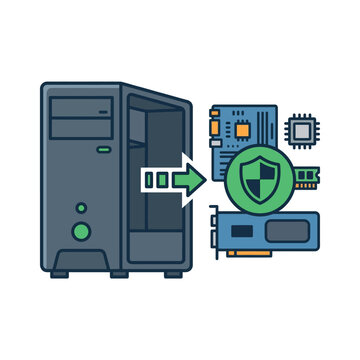 Computer hardware components and secure server system