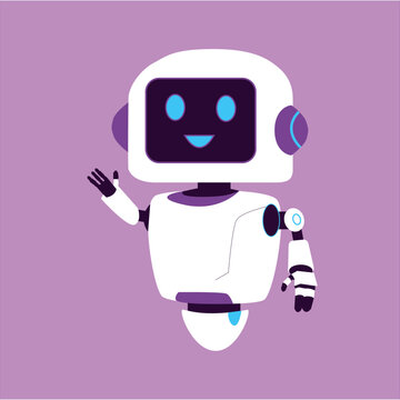 Purple and White Robot Illustration on Artificial Intelligence 