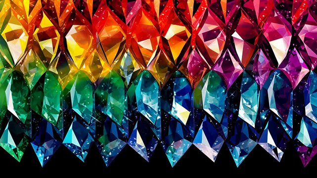Digital diamond rainbow abstract background