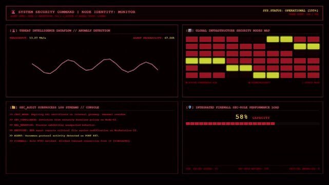 Cybersecurity Threat Intelligence SOC Dashboard With Firewall Monitoring and Heatmap Animation.