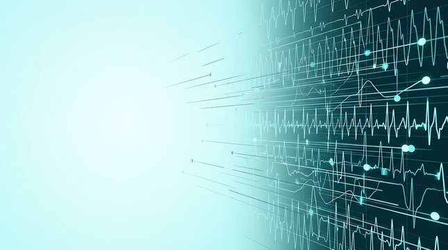 Abstract medical data visualization background with digital health analytics and copy space
