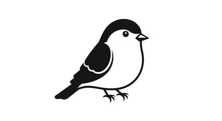 Small bird silhouette standing in profile view © udin