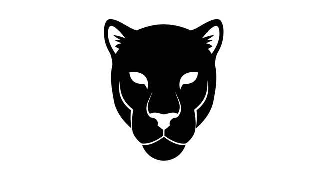 Black panther head silhouette with sleek ears