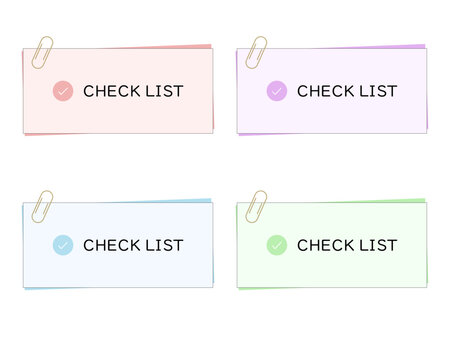 Pastel sticky note check list button set