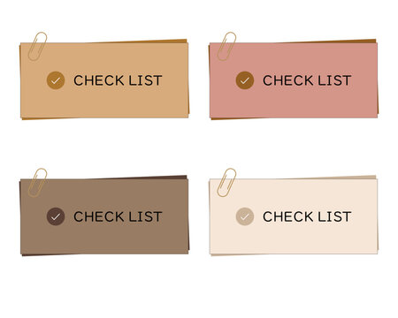Earth color sticky note check list button  set