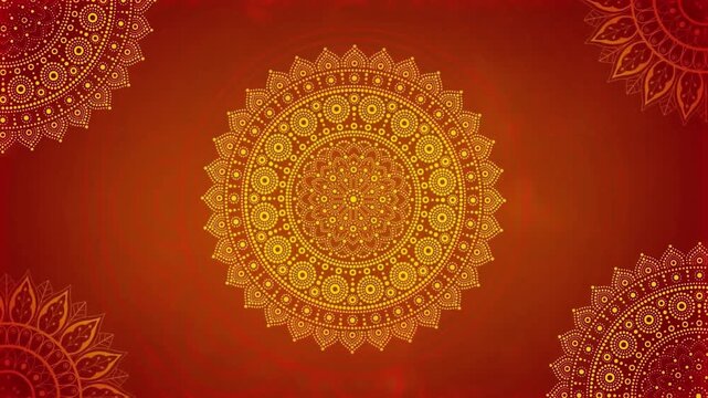 Intricate Mandala Design Featuring Spiritual Symbols with Radiant Glowing Effect