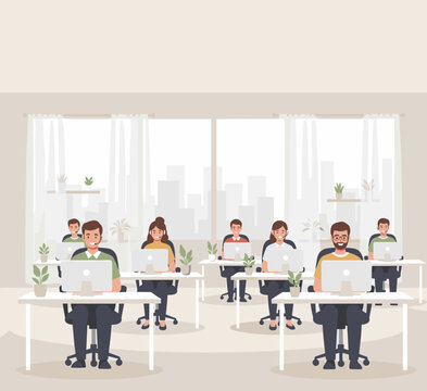 Flat Vector Illustration of a Customer Support Concept.