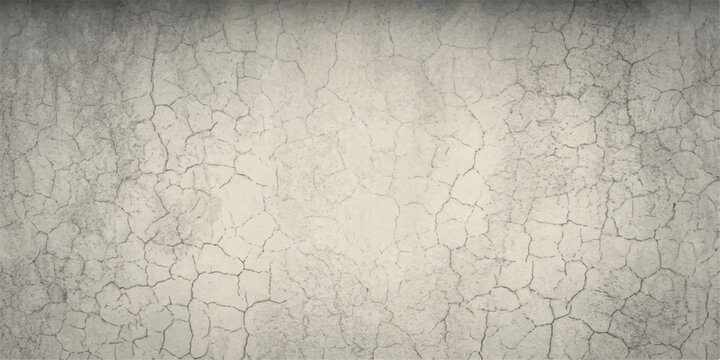 A close-up of aged, cracked concrete wall texture, showing a distressed, weathered surface with intricate lines and a muted color palette, evoking a sense of history and decay.