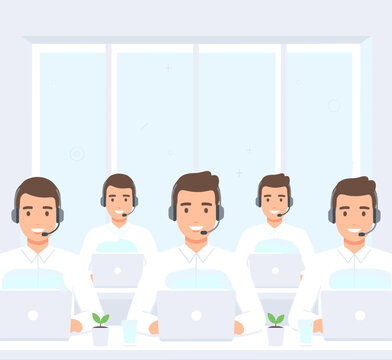 Flat Vector Illustration of a Customer Support Concept.