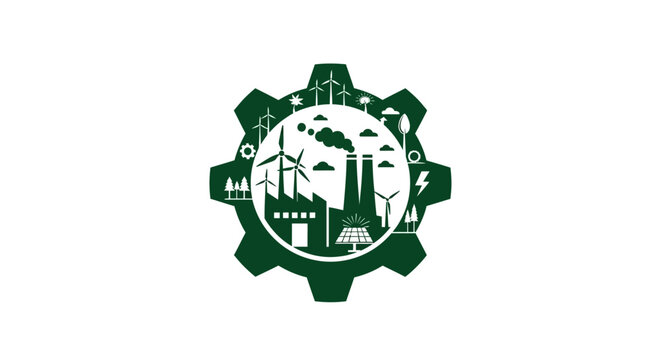 Green energy industry and sustainable development concept.