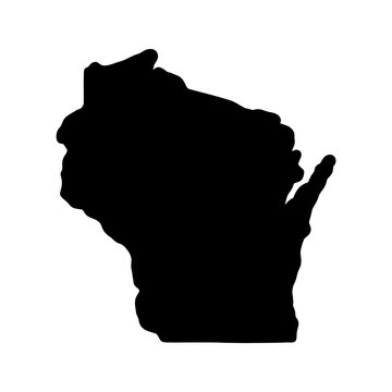 Black silhouette of a geographic state territory map outline
