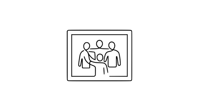 Family Portrait Line Art Icon