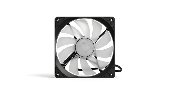 Cooling fan for computer hardware isolated on white background