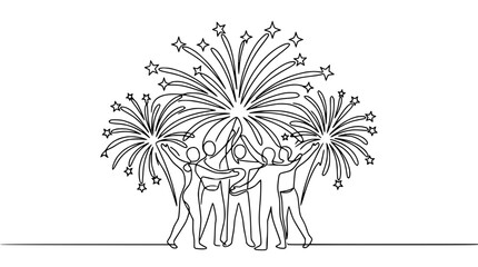 Obraz premium People celebrating fireworks