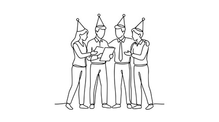Obraz premium Team Celebrate Party Hats
