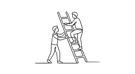 Teamwork help climb ladder © Alis