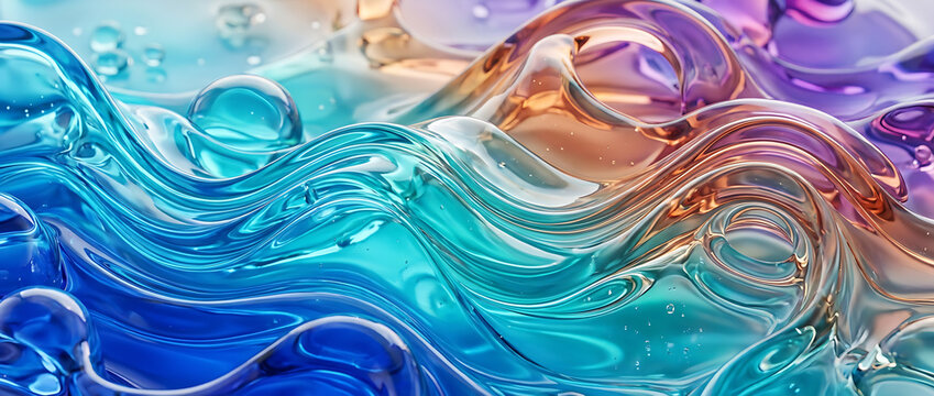Glass gradient geometry background, 3d rendering.