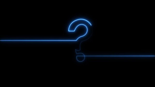 Neon glowing loop Question mark sign Question mark icon asking icon animation