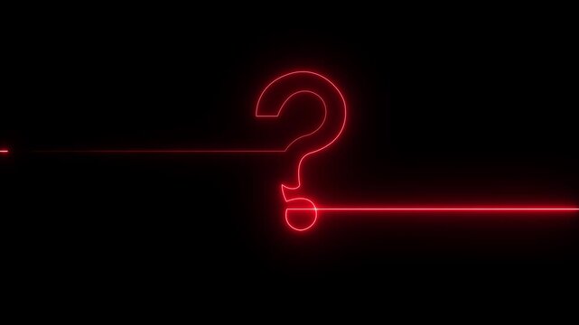 Neon glowing loop Question mark sign Question mark icon asking icon animation