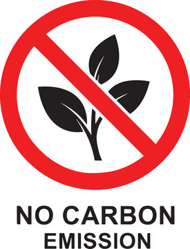 No carbon emission ecological awareness icon with emission, ecological