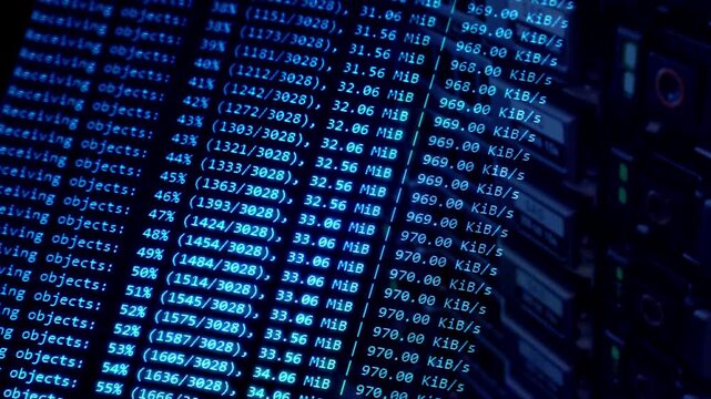 CI CD Pipeline Deploying Software on Cloud Server Rack with Automated Development Tools in 4K Ultra HD footage
