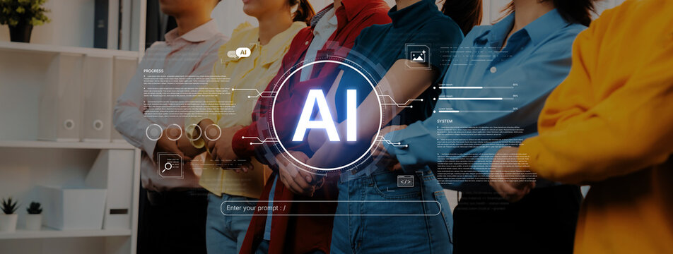 A futuristic interface for a generative AI system. A developer enters a prompt to initiate coding, data processing, and monitor the system's progress and performance. Fermion