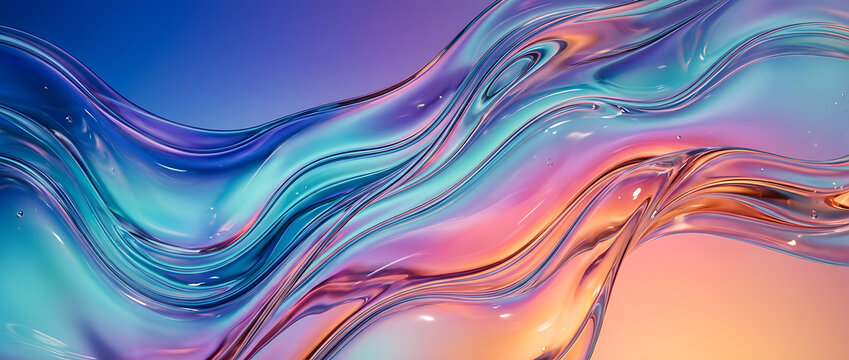 Glass gradient geometry background, 3d rendering.