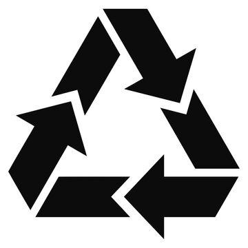 Black recycling symbol icon isolated on white background