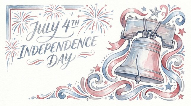 Independence day celebration with patriotic bell
