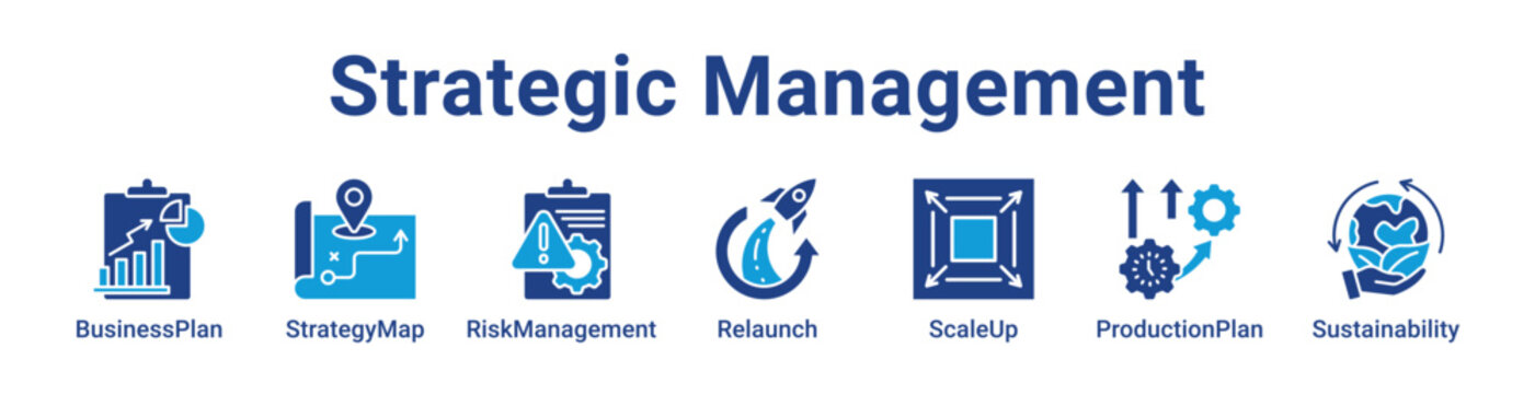 Strategic Management Web Icon Banner and Collection